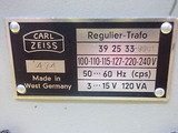 CARL ZEISS MICROSCOPE LIGHT POWER SOURCE 39 25 33-9901