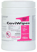 CaviWipes1 by Metrex Disinfecting Towelettes - XLarge 65/Canister, Case of 12!!