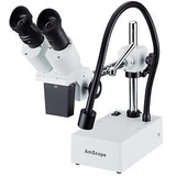 20X Widefield Stereo Microscope with Boom Arm Stand and LED Incident Light