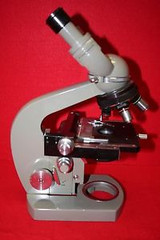 Olympus Binocular Microscope W/ Three Objectives & Wf10X Eyepieces With Case