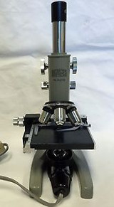 Bristoline Bristolscope 3055 Monocular Microscope W/ Wooden Case - 4/10/40/100X
