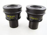 X2 Nikon Cfw10X Microscope Eyepieces With Scale Pair Of Oculars Optics