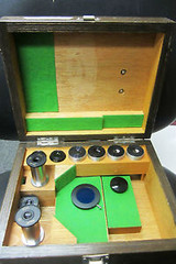 Microscope Eyepieces & Lens / Wooden Box To Hold Lenses