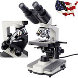 Lab Binocular Compound Microscope 40X-2500X Led W/3D Two-Layer Mechanical Stage