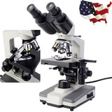 Led Microscope 40X-2500X Lab Binocular Compound W/3D Two-Layer Mechanical Stage