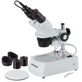 AmScope 10X-20X-30X-60X Stereo Microscope with Two Lights + 1.3MP USB Camera