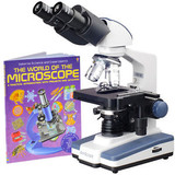 40X-2500X Led Lab Binocular Compound Microscope With 3D-Stage + Microscope Book