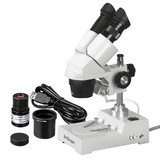 AmScope SE304-PZ-E2 20X-40X-80X Sharp Stereo Microscope + 2MP USB Camera