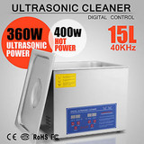15L 15 L ULTRASONIC CLEANER CLEANING BASKET 760 W DIGITAL JEWELRY CLEANING
