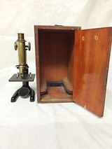 Vintage 1914 Bausch & Lomb Monocular Compound Microscope - 10x/43x w/ Case