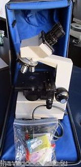 Olympus CHBS Microscope w/ 4 Olympus Objectives  W/Case