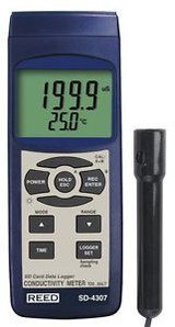Reed SD-4307 Conductivity, TDS, and Salinity Meter with Data Logger