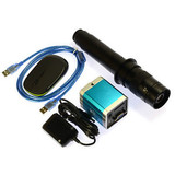 NEW 1080P VGA USB C-Mount Microscope Camera SD Video Recorder + 300x Zoom Lens