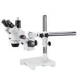 Amscope Sm-3T 7X-45X Trinocular Stereo Zoom Microscope On Single Arm Boom Stand