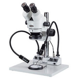 7X-45X Stereo Microscope With Pillar Stand And 4-Way Lighting System