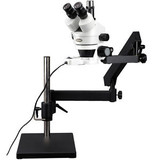 Amscope Sm-7T-Frl 7X-45X Articulating Trinocular Zoom Microscope + Ring Light