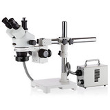 Amscope Sm-3T-30Wr 7X-45X Stereo Microscope With Led Fiber-Optic Ring Light