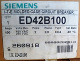 Siemens Ed42B100 2P 100A 480Vac Breaker New