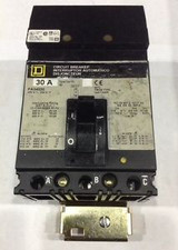 Fa34030 Square D Sqd Type Fa Gray Label Circuit Breaker 3 Pole 30 Amp 480V
