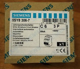Siemens 5Sy8-306-7 6 Amp 3 Pole Curve C Circuit Breaker - 5Sy83067 - New