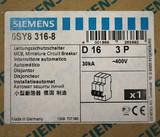 Siemens 5Sy8-316-8 16 Amp 3 Pole Curve D Circuit Breaker - New