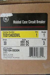 General Electric Ge Circuit Breaker Ted134030Wl 480 V 3 Pole 30 Amps