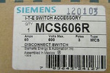 Siemens I-T-E Switch Accessory Mcs606R Disconnect Switch 60 Amp 600V Mcs