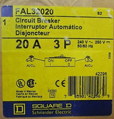 Square D Circuit Breaker 3 Pole 240V 20 Amp Fal32020