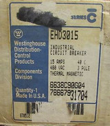 Westinghouse Circuit Breaker 15 Amps 3 Pole 480 Vac Ehd3015