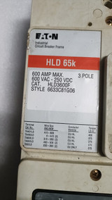 Cutler Hammer Circuit Breaker 600 Amp 3 Pole Hld3600F