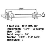 Cv Pto Driveline 80 Degree 1-3/8 21 As Lock - Rhino John Deere Alamo Land Pride