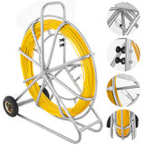 8Mm 260M/853 Ft Fiberglass Wire Cable With Wheels Running Rod Duct Rodder Puller