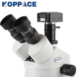 KOPPACE Trinocular Stereo Zoom Microscope 3.5X-90X Magnification 5MP Digital Camera USB2.0 LED Ring Light 0.5X/2X Auxiliary lens