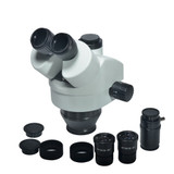 Hayear Simul-Focal 7X~45X Trinocular Stereo Microscop Universal Bracket Arms Double Boom Stand 56 LED Light MICROSCOPE Set