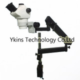 8-50X Simul-focal Trinocular Articulating Arm Pillar Clamp Stereo Microscope with CTV CCD Adapter for electronic repair