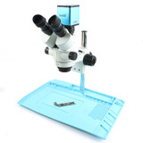 Autofocus 1080P Video Microscope Camera Simul-focal 3.5-45X Trinocular Stereo Microscope Big Size Stand Set+Working Bench Mat