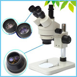 7X-45X Zoom Trinocular Stereo Microscope with Screen CCD TV Adapter and Electronic Eyepiece Ring Light