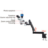 Simul-Focal 7x-45x Trinocular Stereo Microscope Articulating Arm Clamp Microscope Light 16MP camera hdmi microscope lens stereo