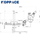 KOPPACE 3.5X-45X Trinocular stereo Zoom Microscope,144 LED Ring Light,Mobile phone repair Microscope,0.5X Objective lens