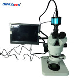 10.2" LCD Stereo Trinocular Microscope Monitor Zoom Microcope HDMI Camera 14MP USB Miroscope Camera Screen Soldering Microscopio