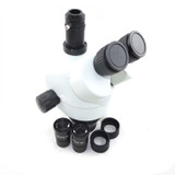 Simul-Focal 3.5X-90X Trinocular Stereo Microscope Articulating Arm Clamp Microscope 0.5X 2.0X Objective Lens 144 Light
