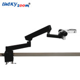 Lucky Zoom Articulating Arm Microscope For Soldering Table Microscope Trinocular 90X Clamp Adjustable Stereo Microscopio Stand