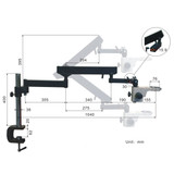 OMAX 2.1X-270X 10MP USB3 Digital Zoom Stereo Microscope on Articulating Arm with 150W Ring & Dual Lights