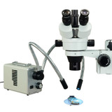 OMAX 2.1X-270X 720p WiFi Zoom Stereo Boom Stand Trinocular Microscope with 50W LED Dual Fiber Light