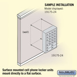 Salsbury Industries 19175-24ASC Cell Phone-Access Panel-7 Unit Surface Mounted-Resettable Combo Locks with 5-Inch Diameter Compartments, Aluminum