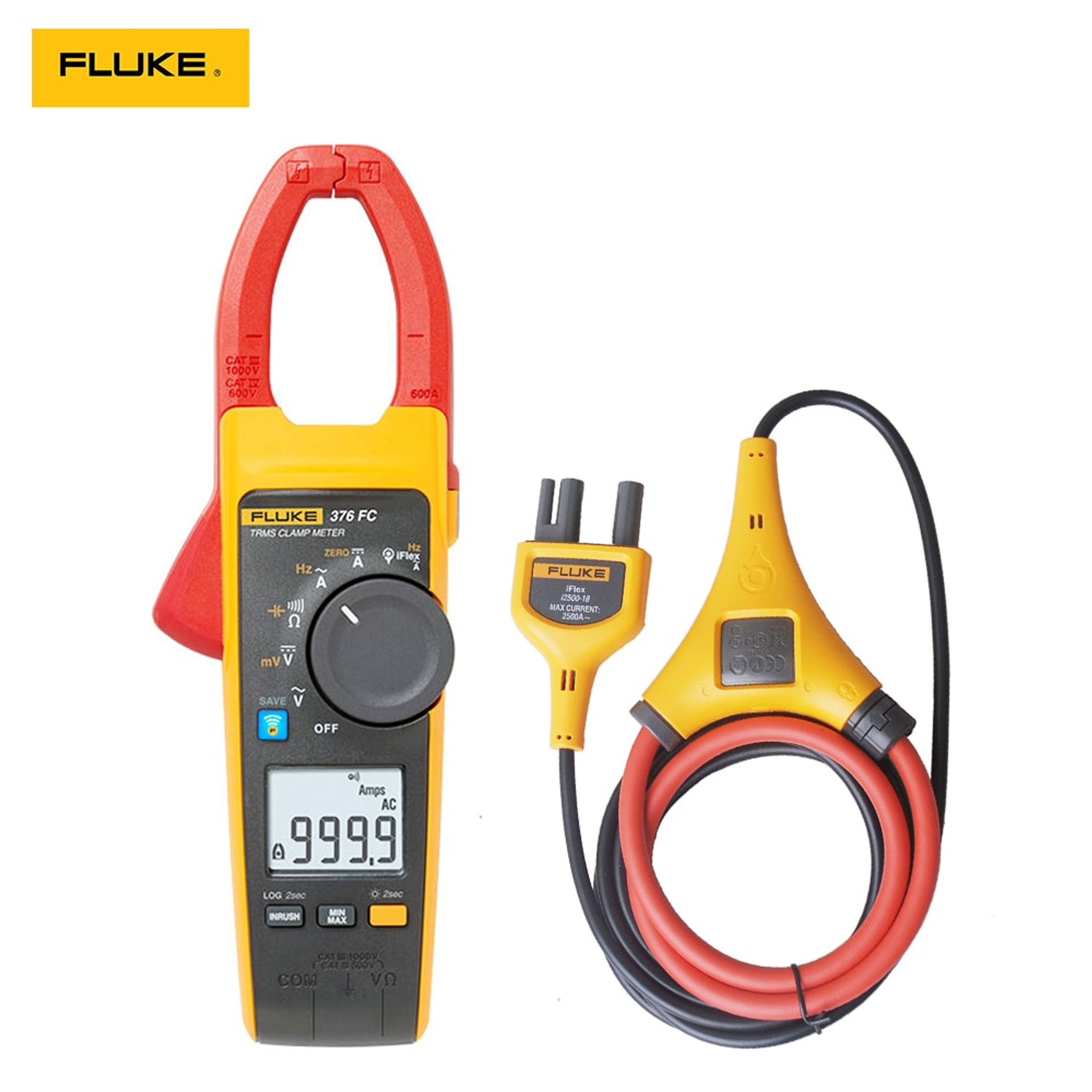 Fluke 376 Fc True Rms 1000A Ac/Dc Clamp Meter With Iflex, Measures Ac