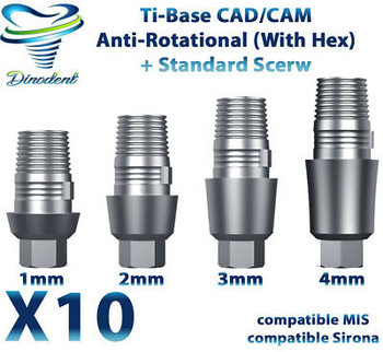 X10 Dental Implant Sirona?« Ti-Base Cad/Cam With Shoulder Anti Rotational + Screw