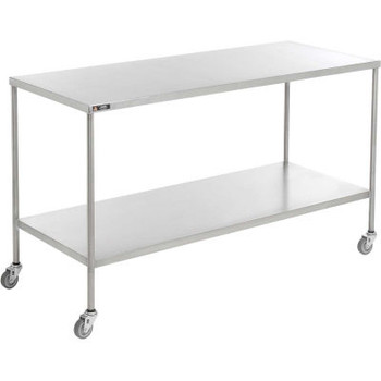 AERO Stainless Steel Instrument Table with H-Brace, 36"L x 24"W x 34"H