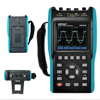 2 in 1 Handheld Digital Storage Oscilloscope Digital Multimeter Color Screen Scope DMM Meter 2 Channels,25MHz