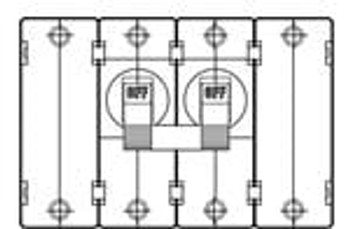 AB4-X0-02-458-1D1-C Hydraulic Magnetic Circuit Breaker  277 VAC 80 VDC 4 Pole  Handle - 40 C + 85 C